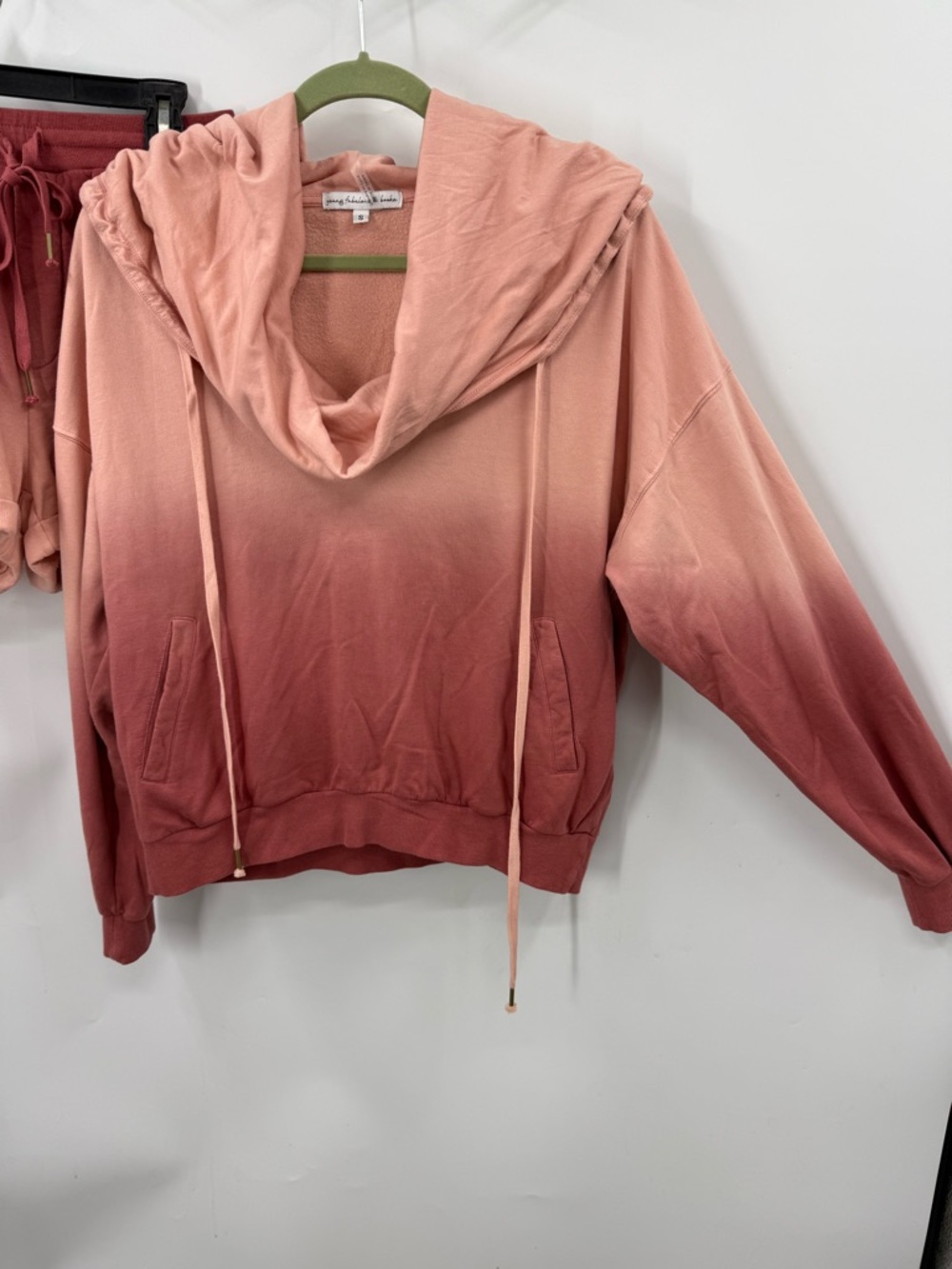 Young fabulous &  broke Piper Hoodie in coral/terra-cotta color way  S